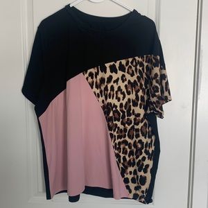 SheIn blocked leopard tee